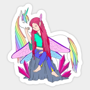 Amethyst Crystal Fairy Sticker